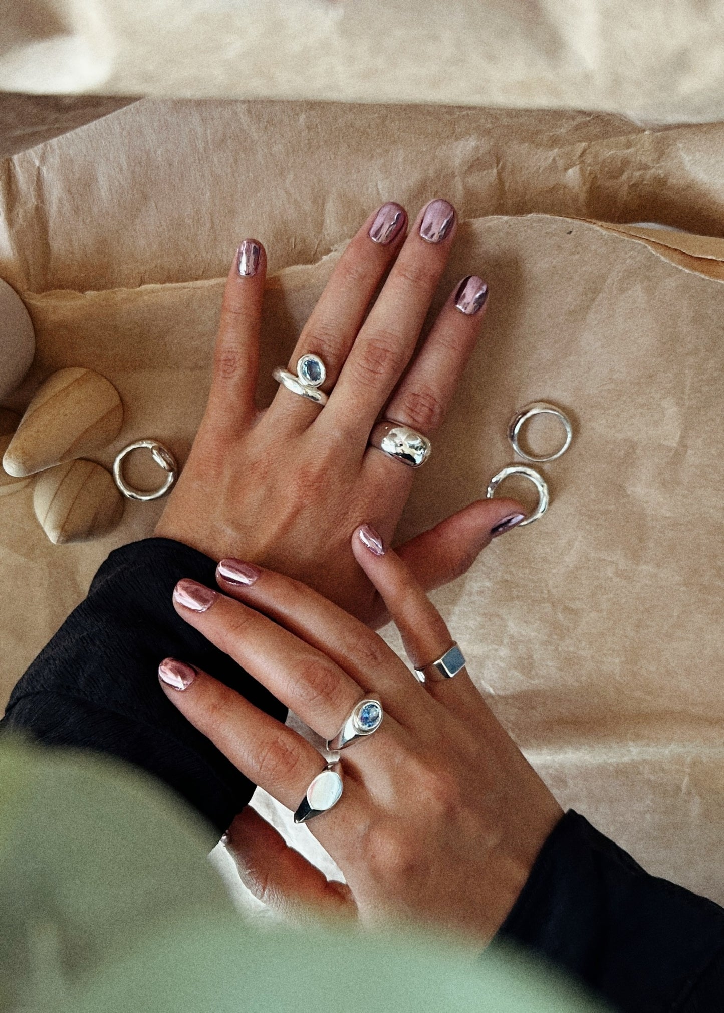 Bold Dome Ring - Silver Bubble