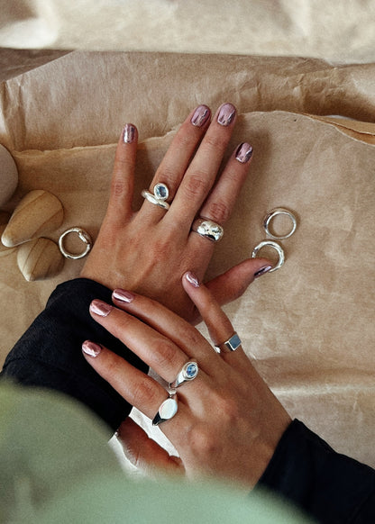 Bold Dome Ring - Silver Bubble