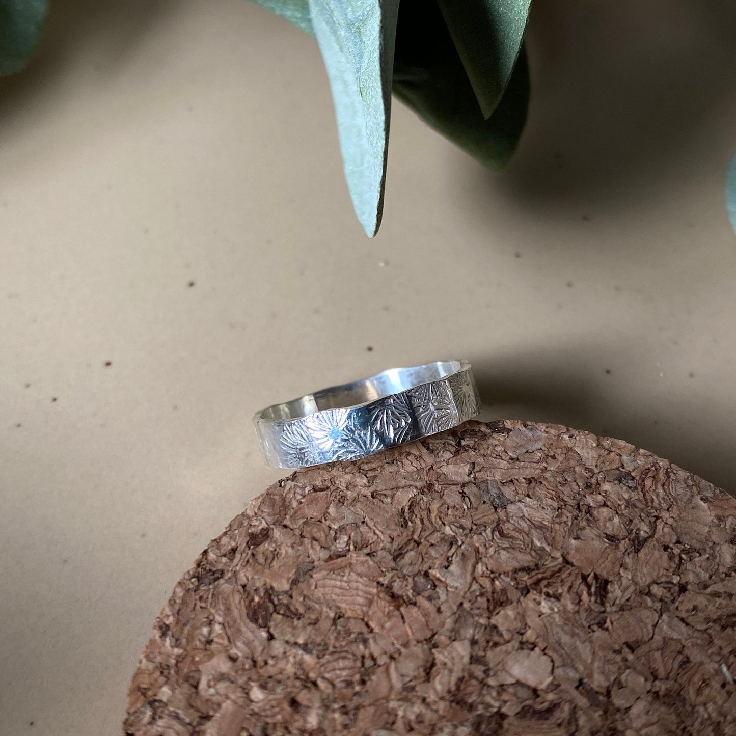 Floral Stamped Ring Band