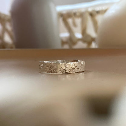 Floral Stamped Ring Band